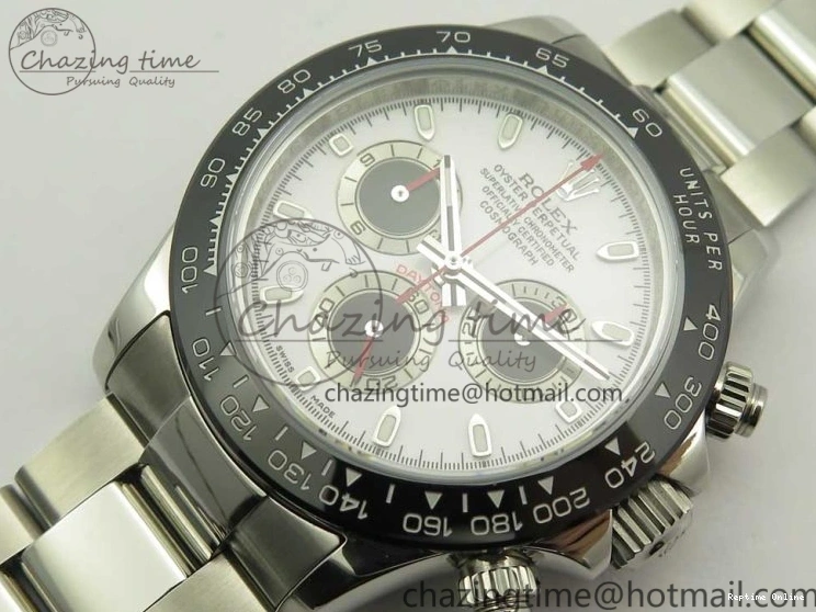 0107 Daytona 116500 JHF Best Edition Ceramic Bezel White Dial Black Red on SS Bracelet A Elegant 3266